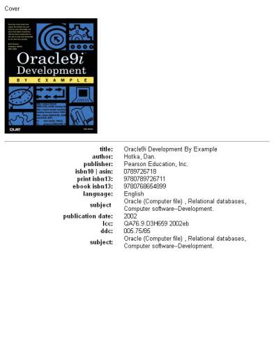 Oracle9i Development By Example