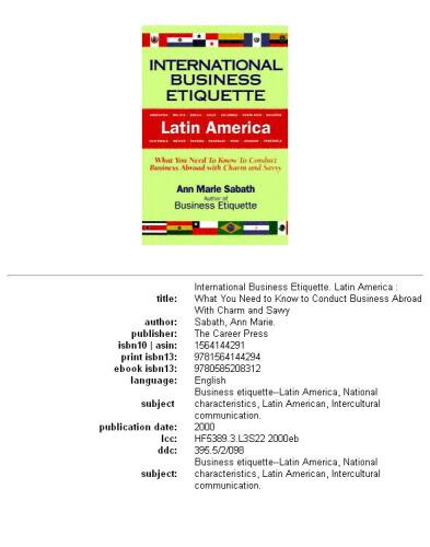 International Business Etiquette, Latin America: What You Need to Know to Conduct Business Abroad With Charm and Savvy