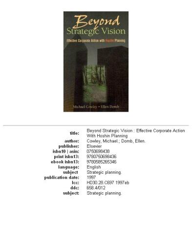 Beyond Strategic Vision, Effective Corporate Action With Hoshin Planning