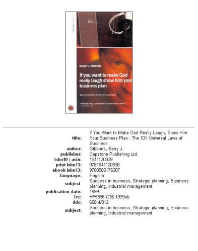 If You Want to Make God Really Laugh Show Him Your Business Plan: 101 Universal Laws of Business