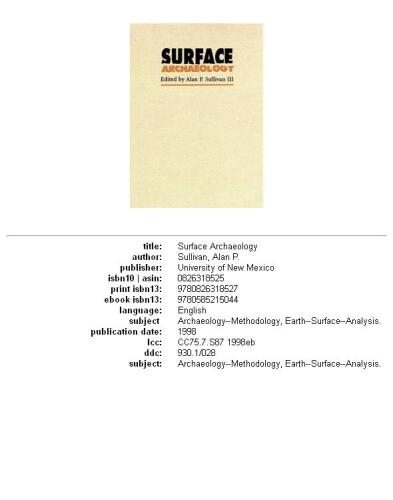 Surface Archaeology