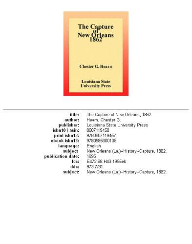 The Capture of New Orleans, 1862