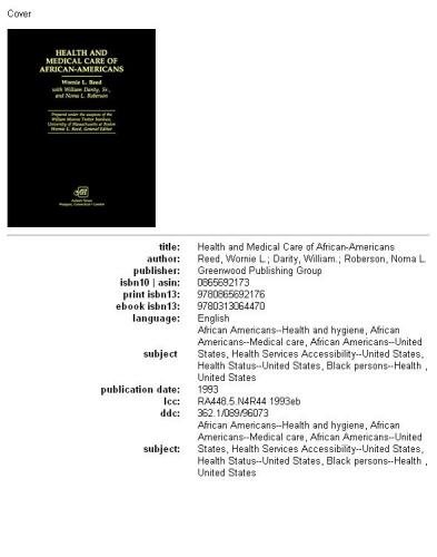 Health and Medical Care of African-Americans