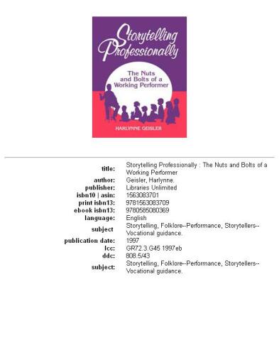 Storytelling Professionally: The Nuts and Bolts of a Working Performer