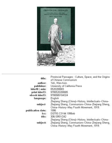 Provincial Passages: Culture, Space, and the Origins of Chinese Communism