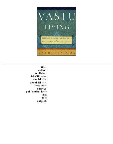 Vastu Living: Creating a Home for the Soul