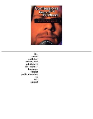 Confessions of a Record Producer