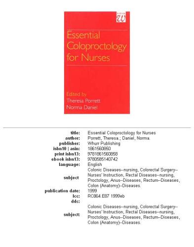 Essential Coloproctology for Nurses