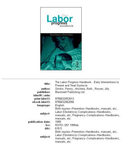 The Labor Progress Handbook: Early Interventions to Prevent and Treat Dystocia