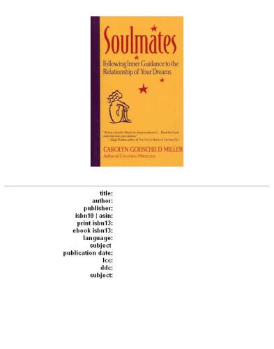 Soulmates: Following Inner Guidance to the Relationship of Your Dreams