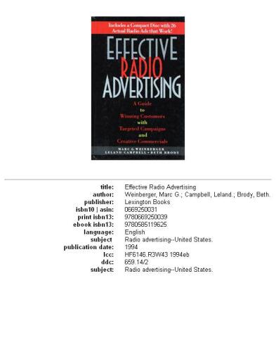 Effective Radio Advertising