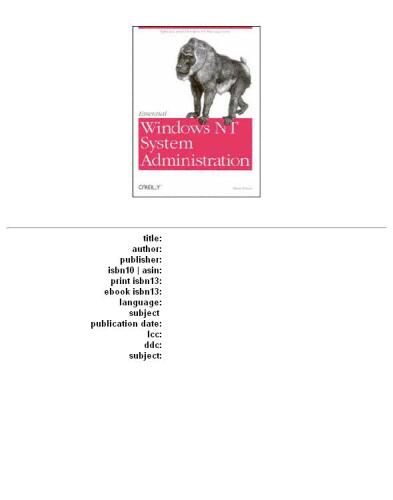 Essential Windows NT System Administration