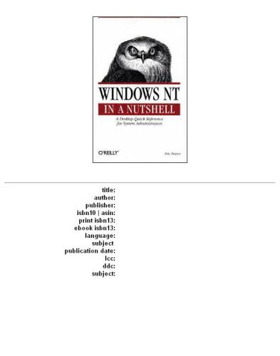 Windows NT in a Nutshell
