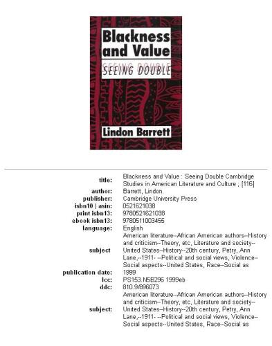 Blackness and Value: Seeing Double