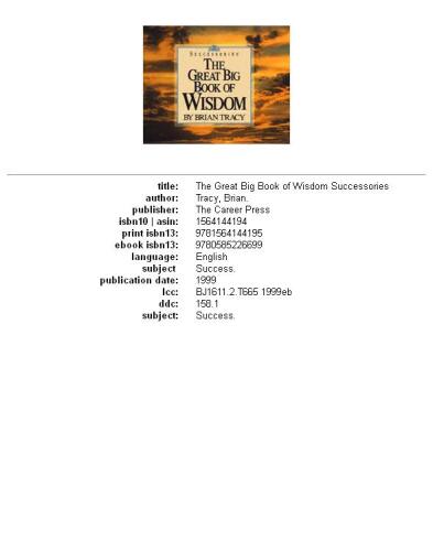 The Great Big Book of Wisdom (Successories)