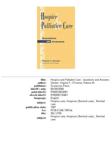Hospice and Palliative Care : Questions and Answers