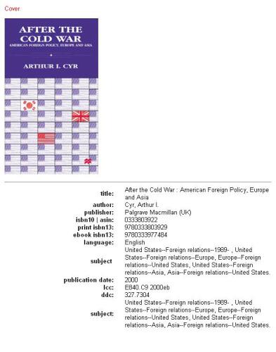 After the Cold War: American Foreign Policy, Europe and Asia
