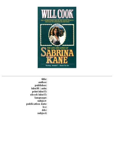 The Life and Loves of Sabrina Kane