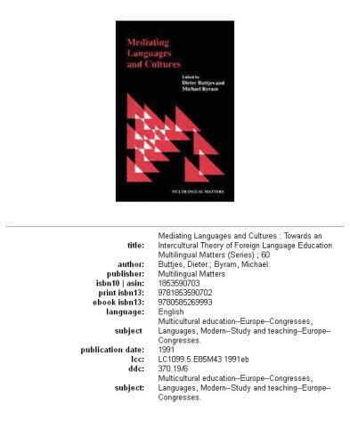 Mediating Languages and Cultures (Multilingual Matters, 60)