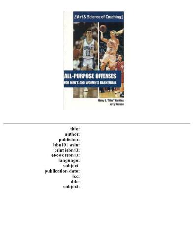 All-purpose Offenses for Men's and Women's Basketball (Art & Science of Coaching)