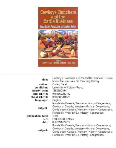 Cowboys, Ranchers and the Cattle Business: Cross-Border Perspectives on Ranching History