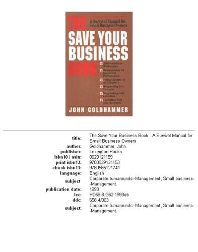 The Save Your Business Book