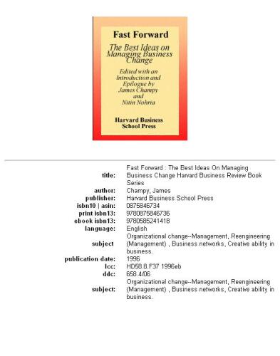 Fast Forward: The Best Ideas on Managing Business Change (Harvard Business Review Book Series)