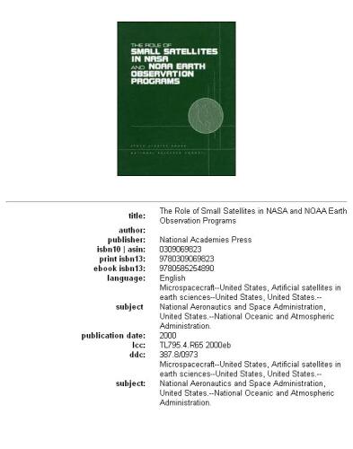 The Role of Small Satellites in NASA and NOAA Earth Observation Programs