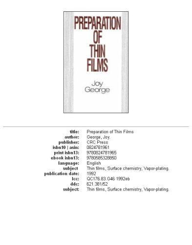 Preparation of Thin Films