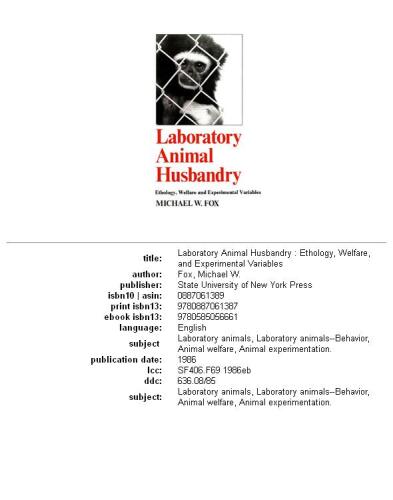 Laboratory Animal Husbandry