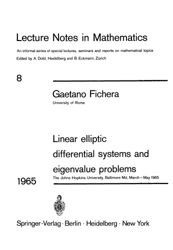 Linear elliptic differential systems and eigenvalue problems
