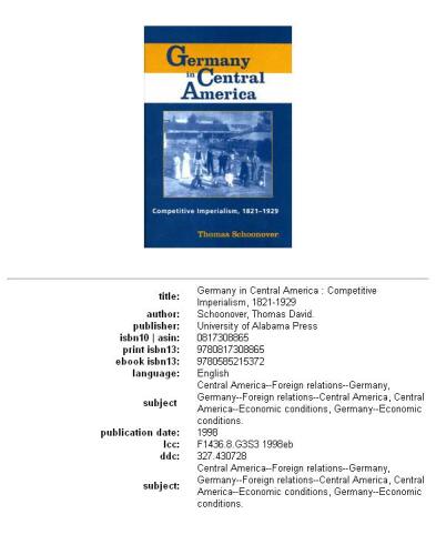 Germany in Central America: Competitive Imperialism, 1821-1929
