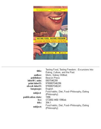 Tasting Food, Tasting Freedom: Excursions into Eating, Power, and the Past