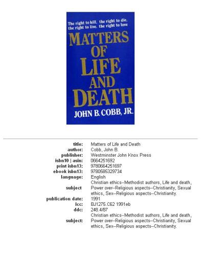 Matters of Life and Death