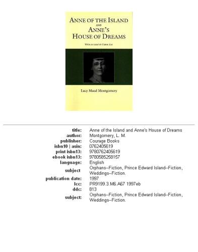 Anne of the Island and Anne's House of Dreams