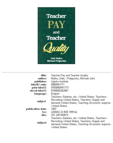 Teacher Pay and Teacher Quality