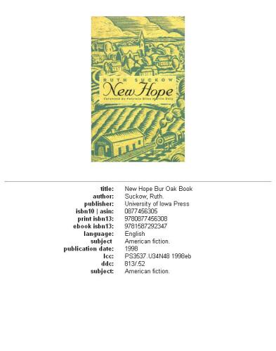 New Hope (Bur Oak Book)