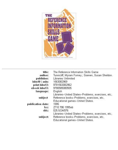 The Reference Information Skills Game: