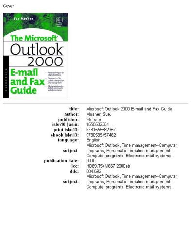 Microsoft Outlook 2000 E-mail and Fax Guide