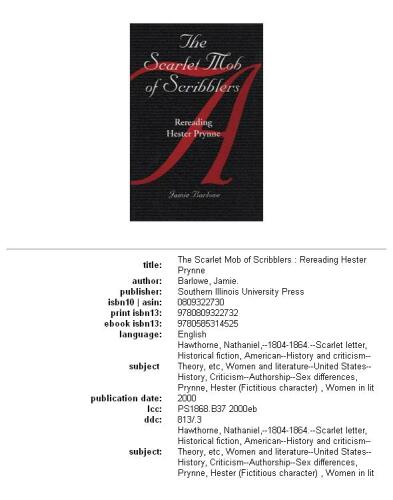 The Scarlet Mob of Scribblers: Rereading Hester Prynne