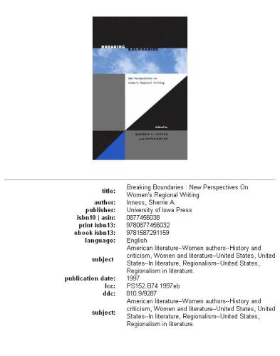 Breaking Boundaries: New Perspectives on Women's Regional Writing