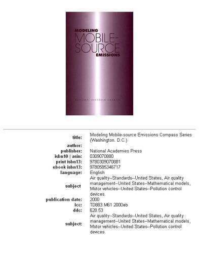 Modeling Mobile Source Emissions (Compass Series)