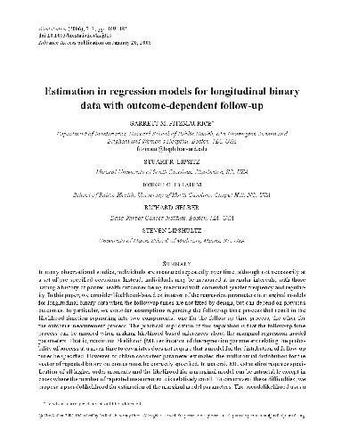 Estimation in regression models for longitudinal binary data with outcome-dependent follow-up