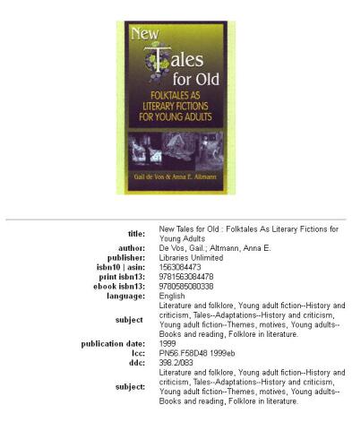 New Tales for Old: Folktales As Literary Fictions for Young Adults