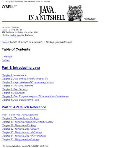 Java in a Nutshell: A Desktop Quick Reference