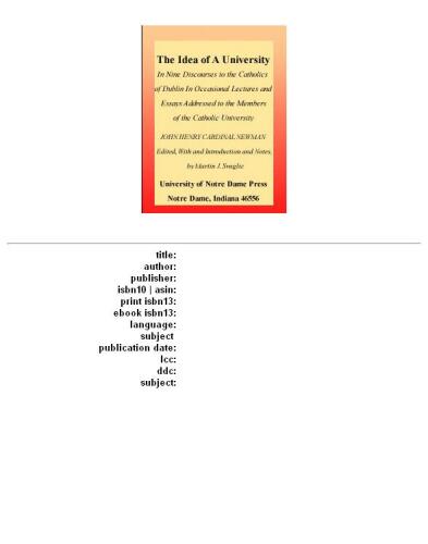 Idea Of A University: Philosophy (Notre Dame Series in the Great Books)