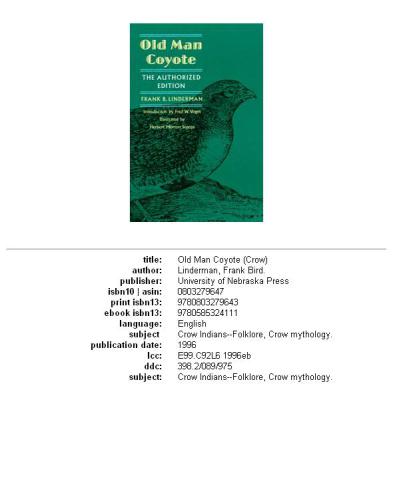 Old Man Coyote: The Authorized Edition