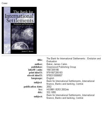 The Bank for International Settlements: Evolution and Evaluation