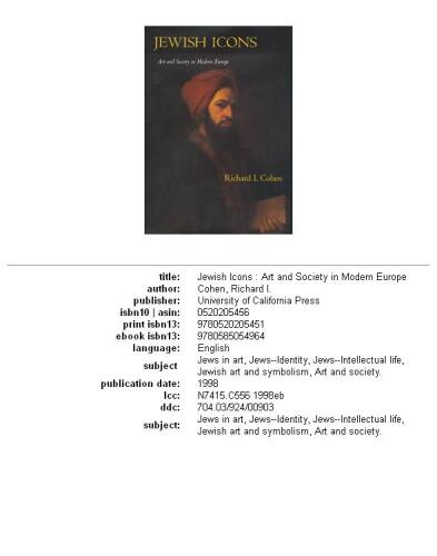 Jewish Icons: Art and Society in Modern Europe