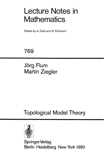 Topological Model Theory